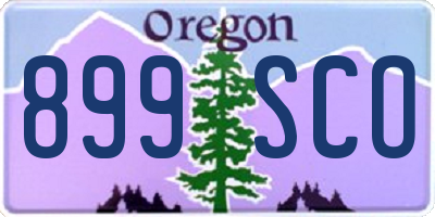 OR license plate 899SCO