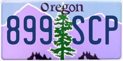OR license plate 899SCP