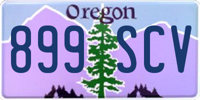 OR license plate 899SCV
