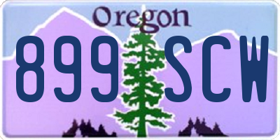 OR license plate 899SCW