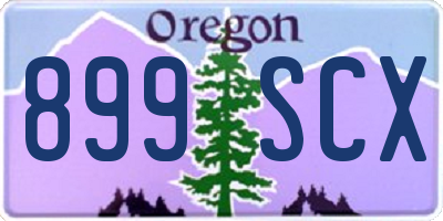 OR license plate 899SCX