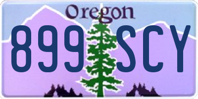 OR license plate 899SCY