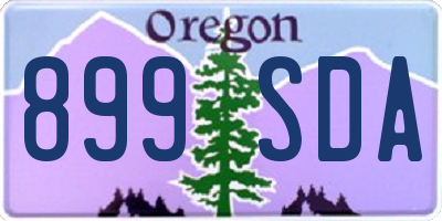OR license plate 899SDA