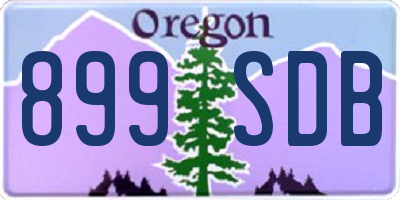 OR license plate 899SDB