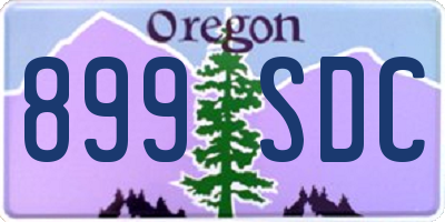 OR license plate 899SDC