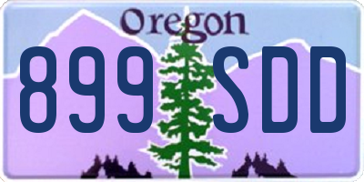 OR license plate 899SDD