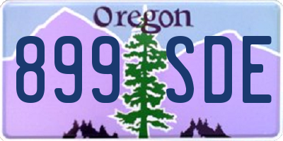 OR license plate 899SDE