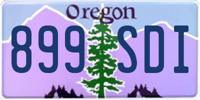 OR license plate 899SDI