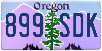 OR license plate 899SDK
