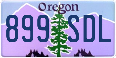 OR license plate 899SDL