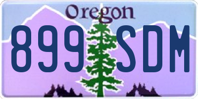OR license plate 899SDM