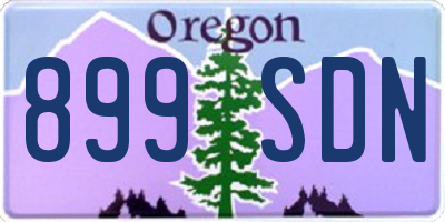 OR license plate 899SDN