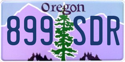 OR license plate 899SDR
