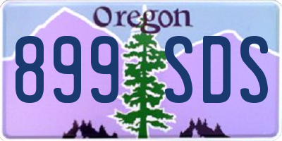 OR license plate 899SDS