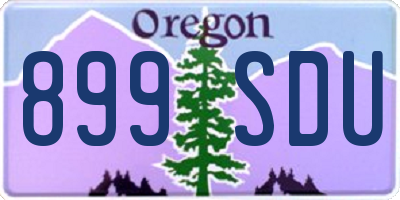 OR license plate 899SDU