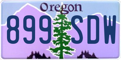 OR license plate 899SDW