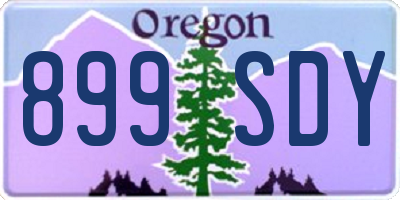 OR license plate 899SDY