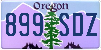OR license plate 899SDZ