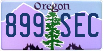 OR license plate 899SEC
