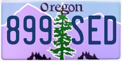 OR license plate 899SED