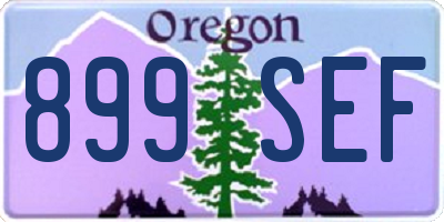 OR license plate 899SEF