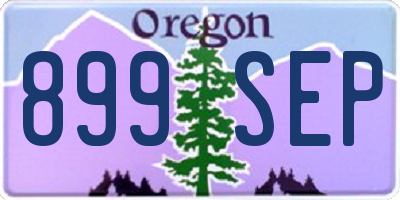 OR license plate 899SEP