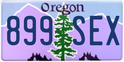 OR license plate 899SEX