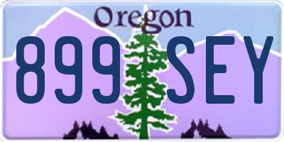 OR license plate 899SEY