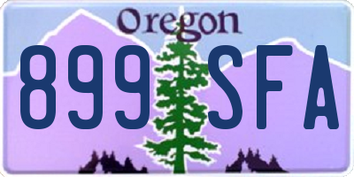 OR license plate 899SFA