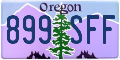 OR license plate 899SFF