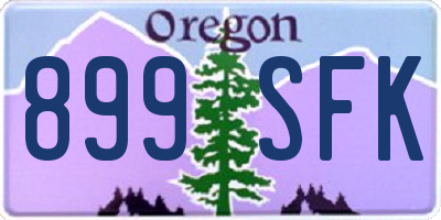 OR license plate 899SFK