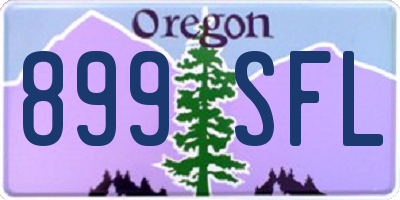OR license plate 899SFL