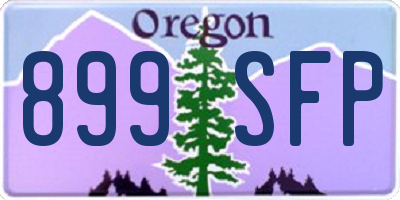 OR license plate 899SFP