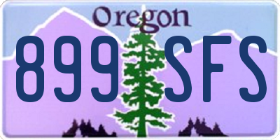 OR license plate 899SFS