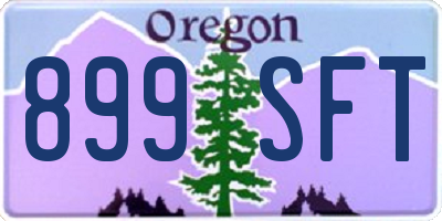 OR license plate 899SFT