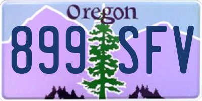 OR license plate 899SFV