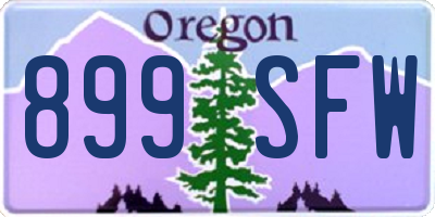 OR license plate 899SFW
