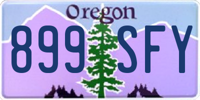 OR license plate 899SFY