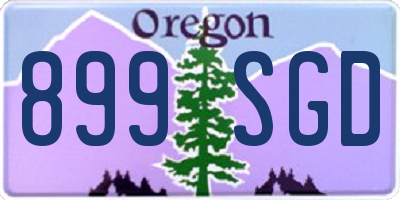OR license plate 899SGD