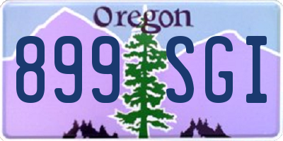 OR license plate 899SGI