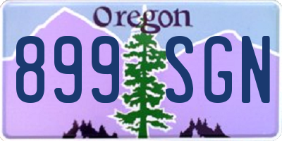OR license plate 899SGN