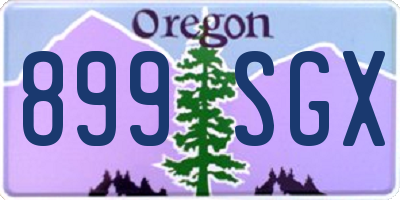 OR license plate 899SGX