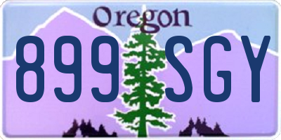 OR license plate 899SGY