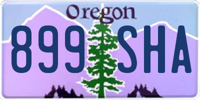 OR license plate 899SHA