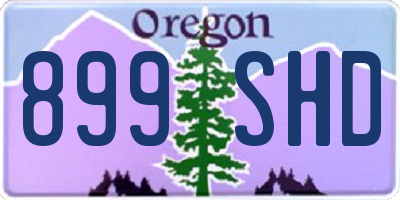 OR license plate 899SHD