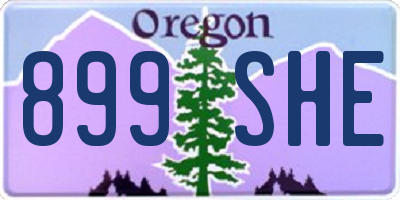 OR license plate 899SHE