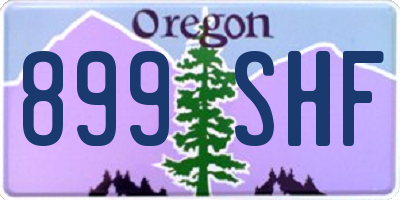 OR license plate 899SHF
