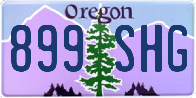 OR license plate 899SHG