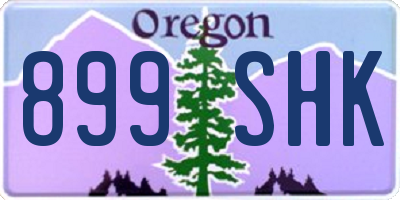 OR license plate 899SHK