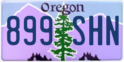 OR license plate 899SHN